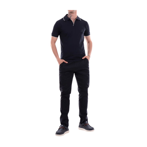 Yes Zee Polo Polo Uomo senza bottoni con logo Blu P24-YESZEET777TS00-0710-M - Francavilla Moda
